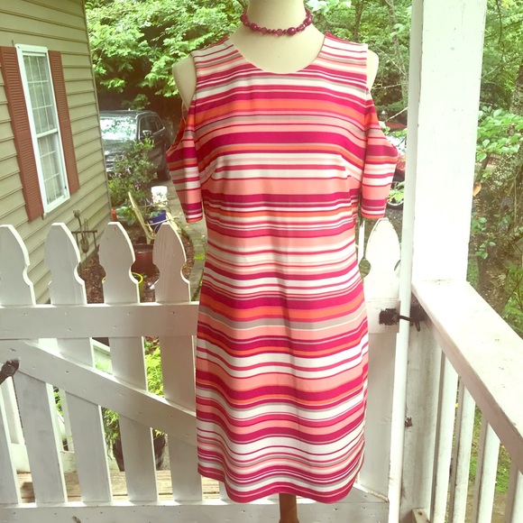 Calvin Klein Dresses & Skirts - NWT Calvin Klein Striped Cold Dress 10 FREE SHIP